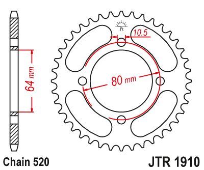 Load image into Gallery viewer, JT Sprockets Rear Steel Sprocket 32 Tooth 32T 520 Chain JTR1910.32