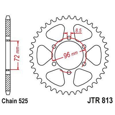 Load image into Gallery viewer, JT Sprockets Rear Steel Sprocket 40 Tooth 40T 525 Chain JTR813.40