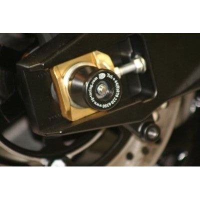 Load image into Gallery viewer, R&G Racing Black Spindle Sliders For 2008 Suzuki B-King ABS SS0023BK