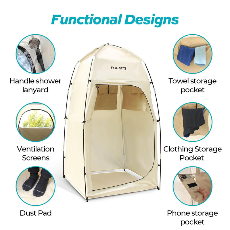Load image into Gallery viewer, FOGATTI Portable Camping Shower Tent With Floor