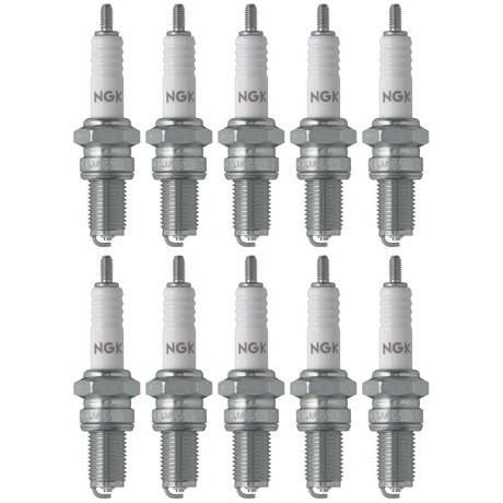 Set 10 NGK Standard Spark Plugs for Kawasaki BAYOU 1999-1988 Engine 220cc