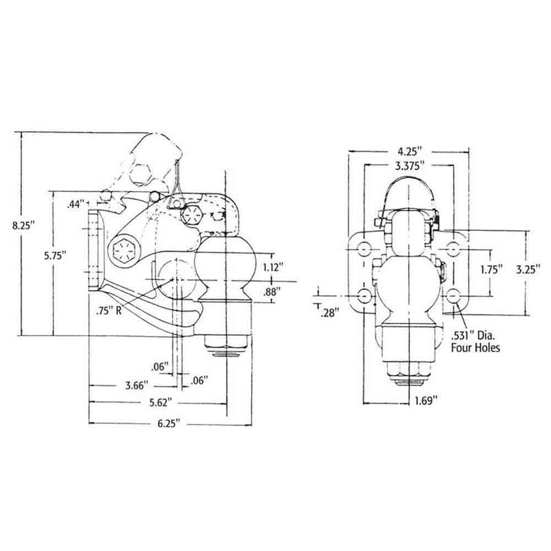 Load image into Gallery viewer, Combination Pintle Hitch With Mounting Kit And 2-5/16 Inch Ball, Mounting Plate and Hardware - 15,000 lbs. Towing Capacity