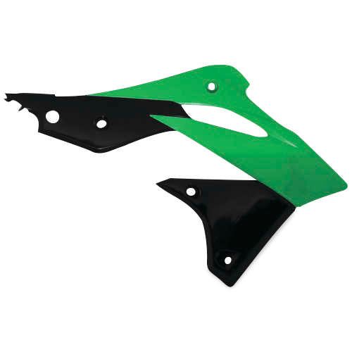 Load image into Gallery viewer, Acerbis Green/Black Radiator Shrouds for Kawasaki - 2314161089