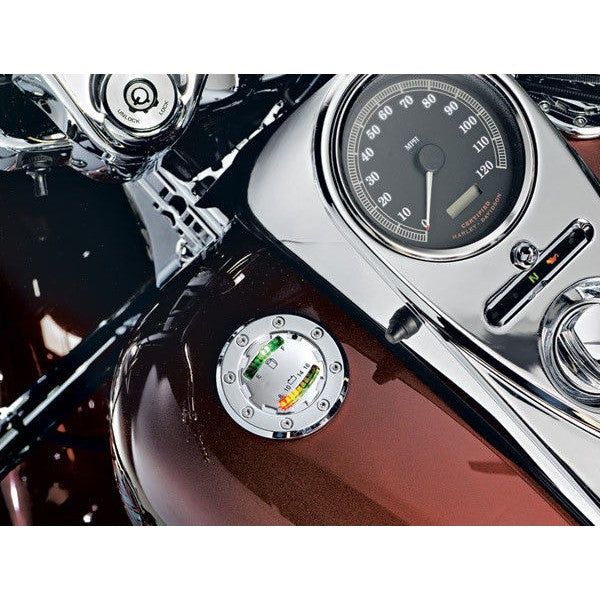 Load image into Gallery viewer, KURYAKYN CHROME INFORMER LED FUEL BATTERY GAUGE 1994-2017 HARLEY ROAD KINGS 7282