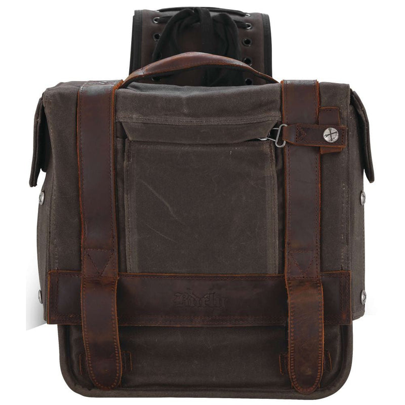 Load image into Gallery viewer, Burly Brand Voyager Throw Over Saddlebags Dark Oak - B15-1002D