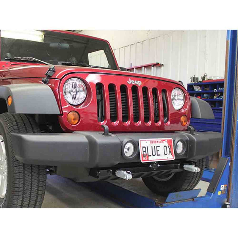 Load image into Gallery viewer, Blue Ox Alpha Tow Bar (8,500 lbs. cap.) & Baseplate Combo fits 2007-2018 Blue Ox BX1126 Baseplate fits 2007-2018 Jeep Wrangler/Wrangler Unlimited (JK) (All Models w/ Standard Bumper) (No JL)