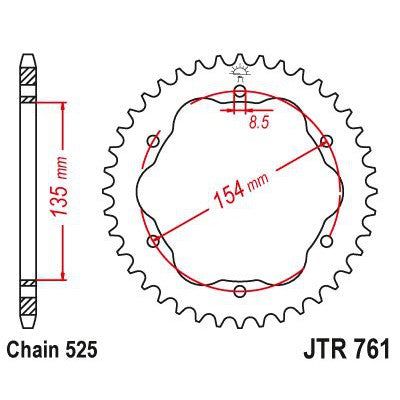 Load image into Gallery viewer, JT Sprockets Rear Steel Sprocket 38 Tooth 38T 525 Chain JTR761.38