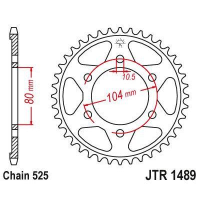 Load image into Gallery viewer, JT Sprockets Rear Steel Sprocket 40 Tooth 40T 525 Chain JTR1489.40