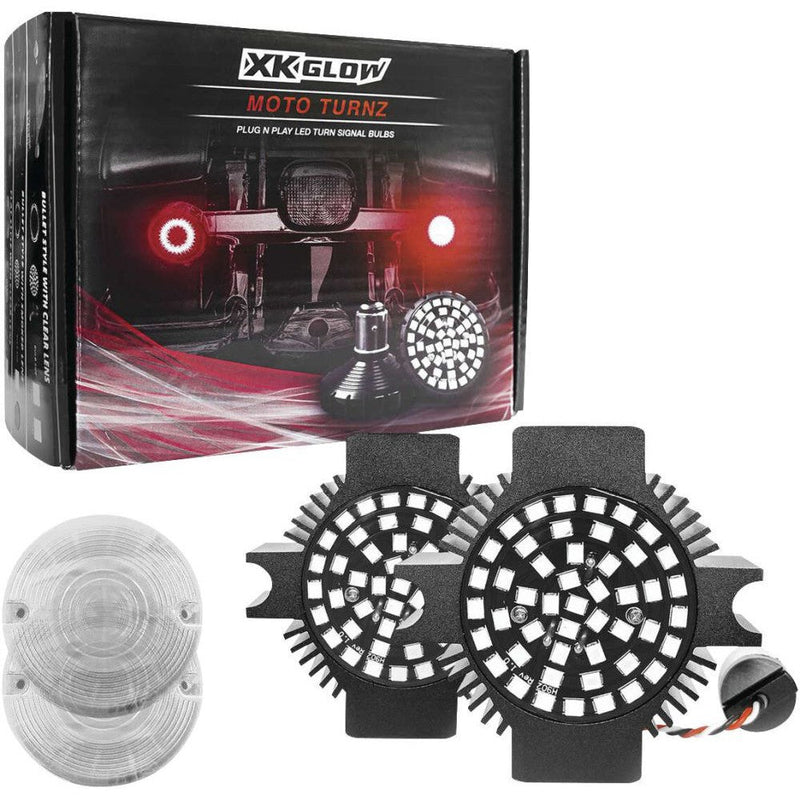 Load image into Gallery viewer, XK Glow LED Turn Signal and Lens Kit Single Flat Red - XK1156F-R-C