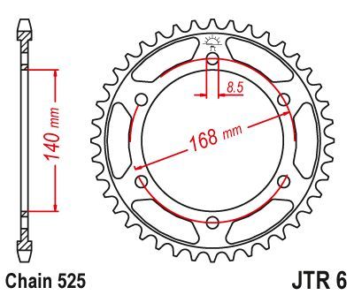 Load image into Gallery viewer, JT Sprockets Rear Steel Sprocket 42 Tooth 42T 525 Chain JTR6.42