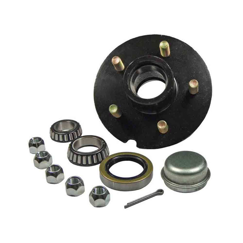Load image into Gallery viewer, Trailer Hub Assembly 5 on 4-1/2" Bolt Circle, 1,750lb Capacity for 1-3/8" To 1-1/16" Tapered Spindles