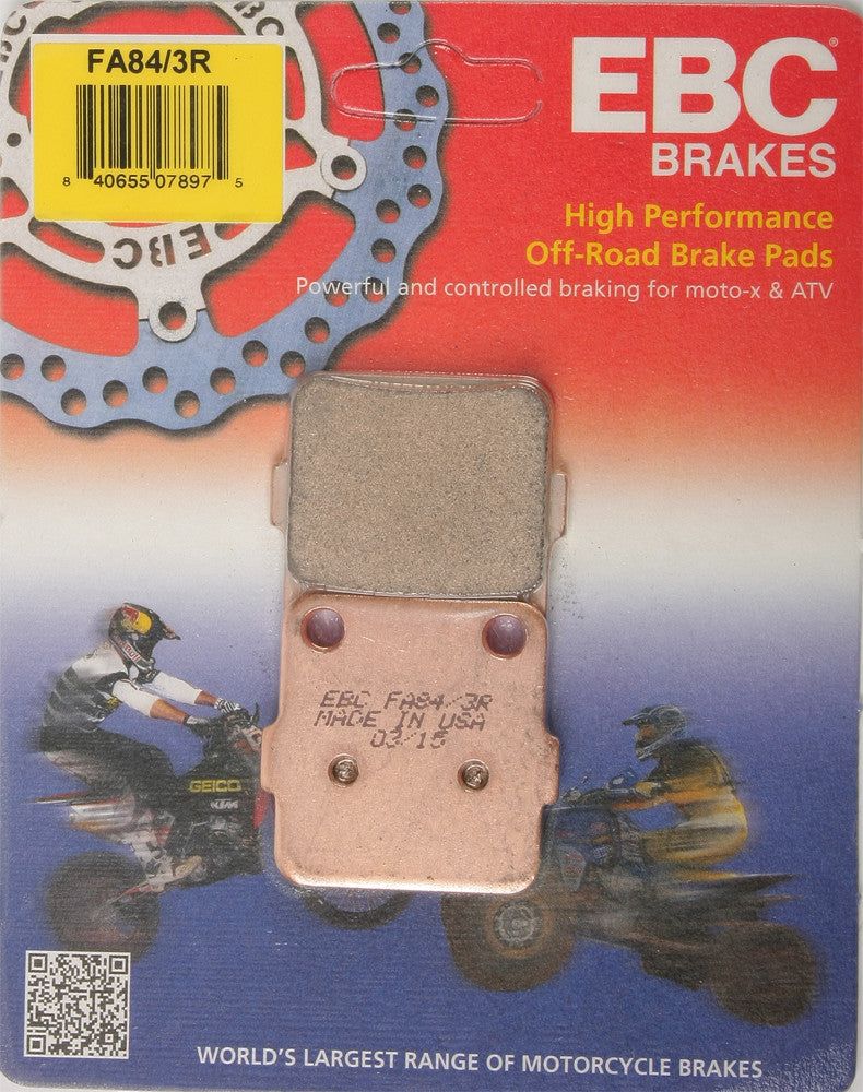 Load image into Gallery viewer, EBC 1 Pair Sintered R Series Heavy-Duty Brake Pads MPN FA84/3R