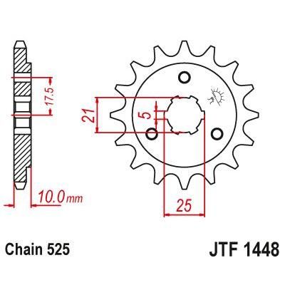 Load image into Gallery viewer, JT Sprockets Front Steel Countershaft Sprocket 14 Tooth 14T 525 Chain