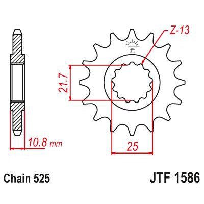 Load image into Gallery viewer, JT Sprockets Front Steel Countershaft Sprocket 16 Tooth 16T 525 Chain