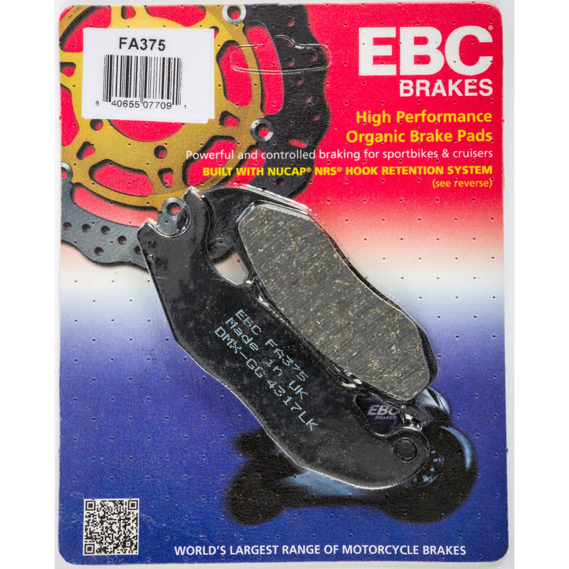 Load image into Gallery viewer, EBC 1 Pair Premium SFA Organic OE Replacement Brake Pads MPN FA375