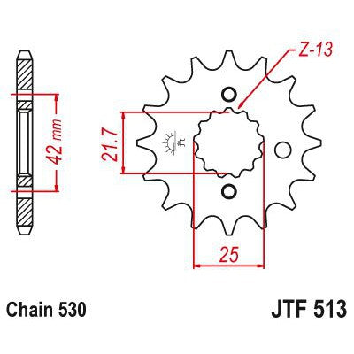 Load image into Gallery viewer, JT Sprockets Front Steel Countershaft Sprocket 15 Tooth 15T 530 Chain JTF513.15