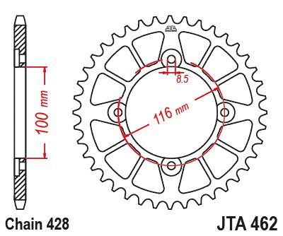 Load image into Gallery viewer, JT Sprockets Rear Racelite Aluminum Race Sprocket Black 51 Tooth 51T 428 Chain