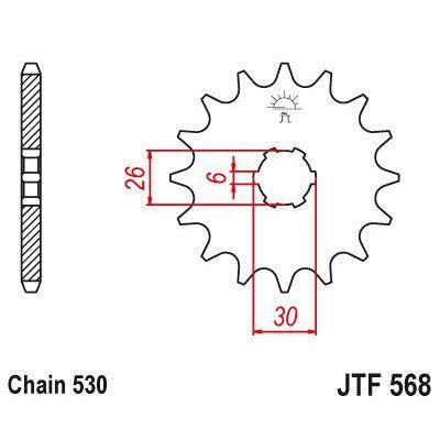 Load image into Gallery viewer, JT Sprockets Front Steel Countershaft Sprocket 17 Tooth 17T 530 Chain JTF568.17
