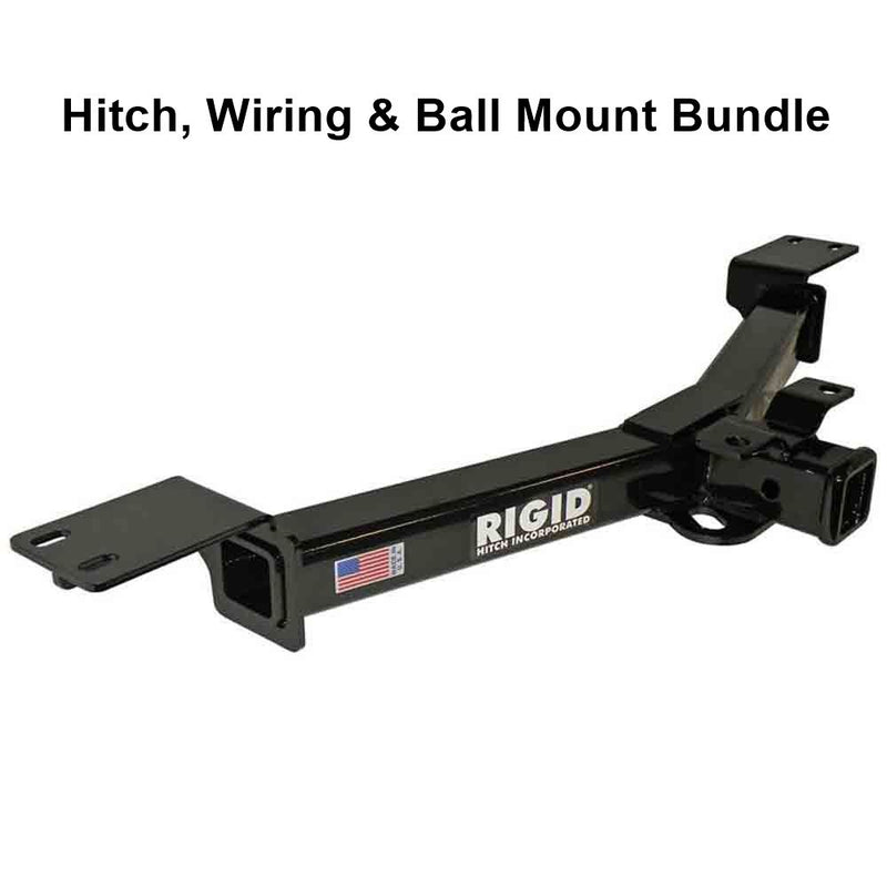 Load image into Gallery viewer, Rigid Hitch R3-0862-4KBW Class III 2 Inch Receiver Trailer Hitch Bundle - Includes Ball Mount and Custom Wiring Harness - fits 2008-2012 Buick Enclave