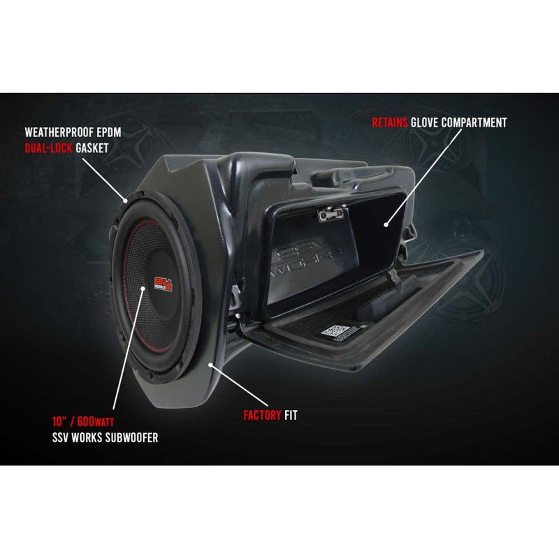 Load image into Gallery viewer, SSV Works Glove Box With Weather Proof 10" Amplified Subwoofer WP-RZ4GBS10-W