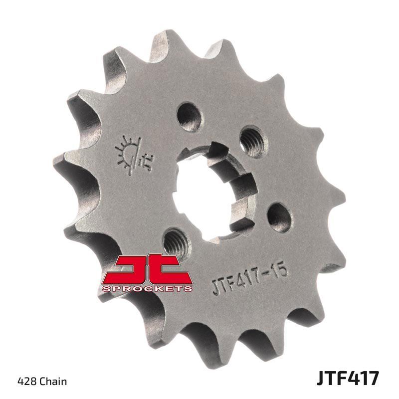 Load image into Gallery viewer, JT Sprockets Front Steel Sprocket 15 Tooth 15T 428 Chain For Kawasaki Eliminator 125 BN125A A9F 2009 JTF417.15