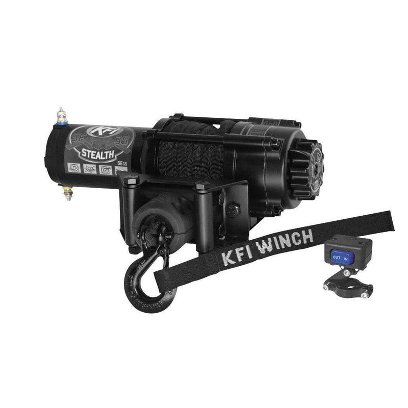 Load image into Gallery viewer, 3500 lb KFI Assault Winch Combo Synthetic Polaris Scrambler 850 1000 2013-2018