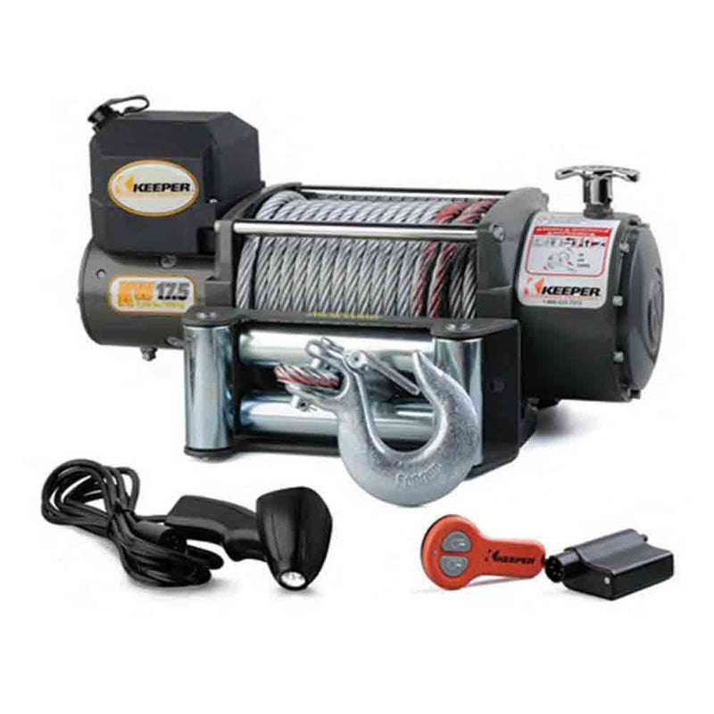 Load image into Gallery viewer, Keeper KW17.5 (KW17122) 17,500 Single Line Pull Capacity 12 Volt Winch