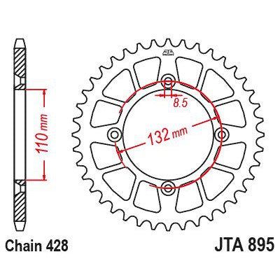 Load image into Gallery viewer, JT Sprockets Rear Racelite Aluminum Race Sprocket Black 50 Tooth 50T 428 Chain