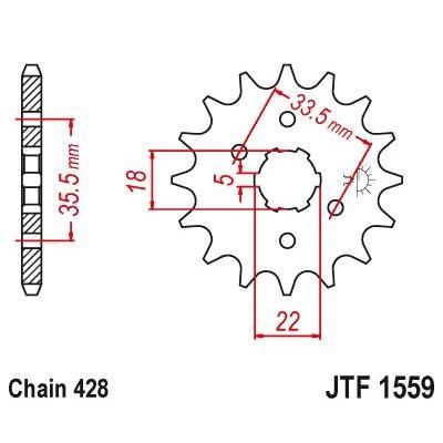 Load image into Gallery viewer, JT Sprockets Front Steel Countershaft Sprocket 14 Tooth 14T 428 Chain