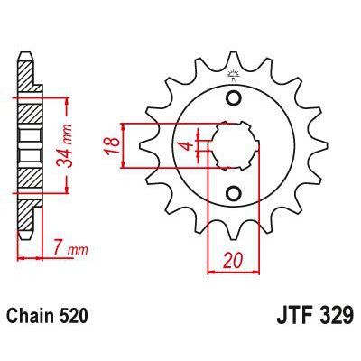 Load image into Gallery viewer, JT Sprockets Front Steel Sprocket 16 Tooth 16T 520 Chain JTF329.16