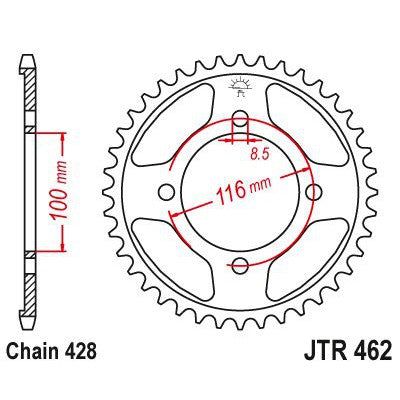 Load image into Gallery viewer, JT Sprockets Rear Steel Sprocket 52 Tooth 52T 428 Chain JTR462.52