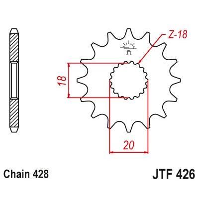 Load image into Gallery viewer, JT Sprockets Front Steel Countershaft Sprocket 13 Tooth 13T 428 Chain For Suzuki DF125 1983 JTF426.13