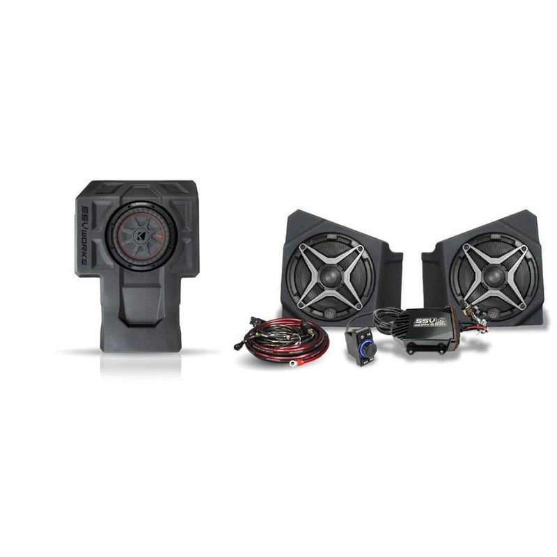 Load image into Gallery viewer, SSV Works Unloaded 10" Subwoofer Enclosure W/ 2 Speaker Audio Kit For Kawasaki KRF1000 20-22