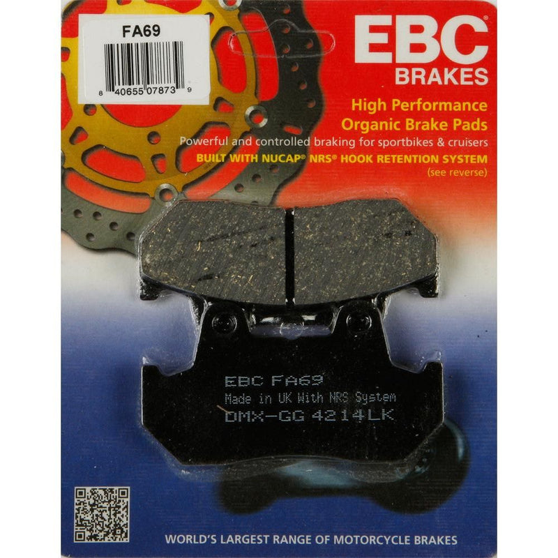 Load image into Gallery viewer, EBC 1 Pair FA-SFA-TT-X Premium Organic Replacement Brake Pads MPN FA69