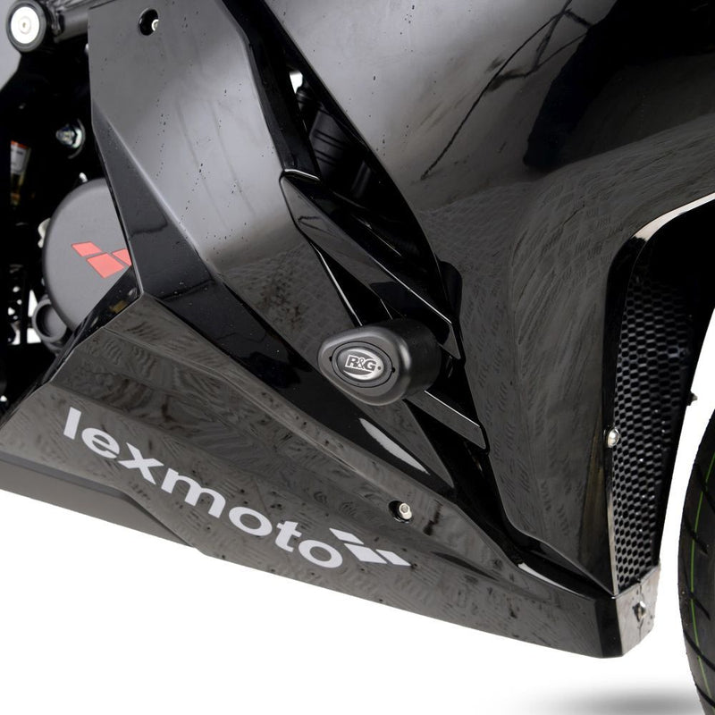 Load image into Gallery viewer, R&G Racing Black Aero Style Crash Protection Bobbins For 2021-2024 Lexmoto LXR 125