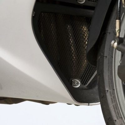 Load image into Gallery viewer, R&G Racing Black Downpipe Grill For 2013-2018 Triumph Trophy 1200 DG0011BK