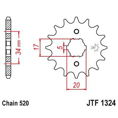 Load image into Gallery viewer, JT Sprockets Front Steel Countershaft Sprocket 12 Tooth 12T 520 Chain