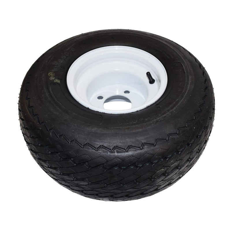 Load image into Gallery viewer, Golf Cart Wheel Assembly - 18 x 8.5 - 8 Sawtooth Tire on 8 x 7, 4 on 4 White Steel Wheel