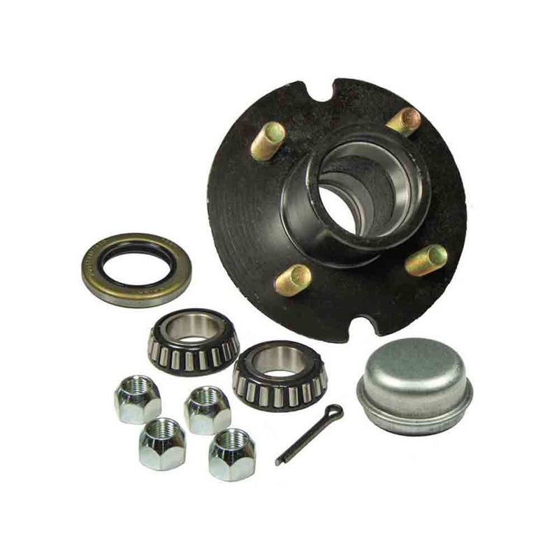 Load image into Gallery viewer, Trailer Hub Assembly - 4 on 4" Bolt Circle, 1,250lb Capacity for Straight Spindles