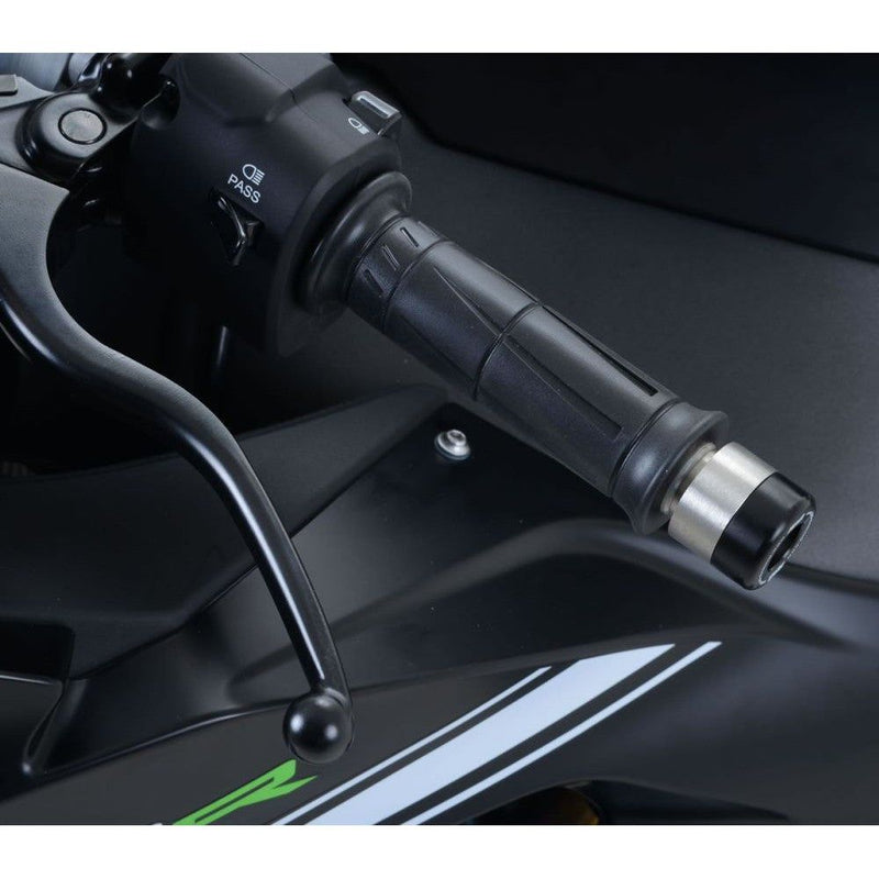 Load image into Gallery viewer, R&G Racing Black Bar End Sliders For 2015-2019 Kawasaki Ninja ZX10R ZX1000