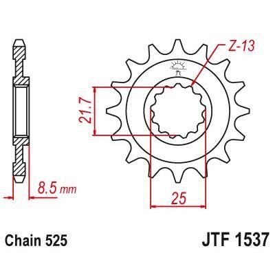 Load image into Gallery viewer, JT Sprockets Front Steel Countershaft Sprocket 15 Tooth 15T 525 Chain For Kawasaki Z900 ZR900 ABS 70kW HLF 2020 JTF1537.15