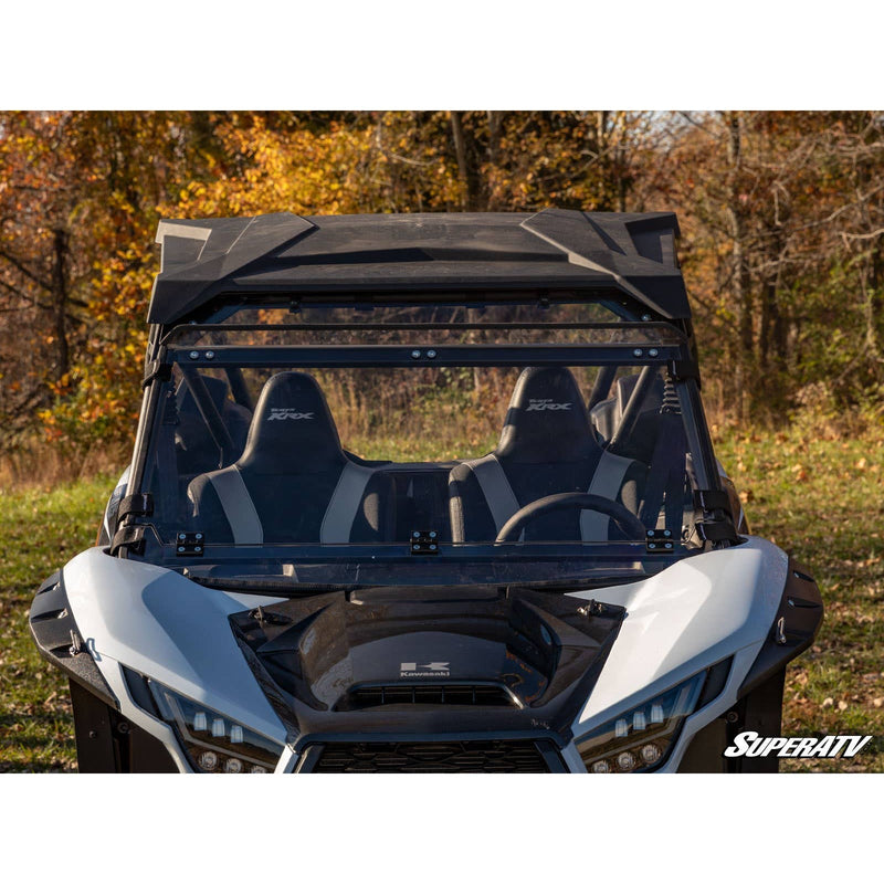 Load image into Gallery viewer, SuperATV Kawasaki Teryx KRX 1000 Scratch Resistant Flip Down Windshield FDWS-K-KRX-70