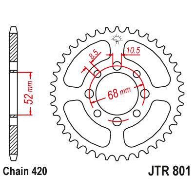 Load image into Gallery viewer, JT Sprockets Rear Steel Sprocket 30 Tooth 30T 420 Chain JTR801.30