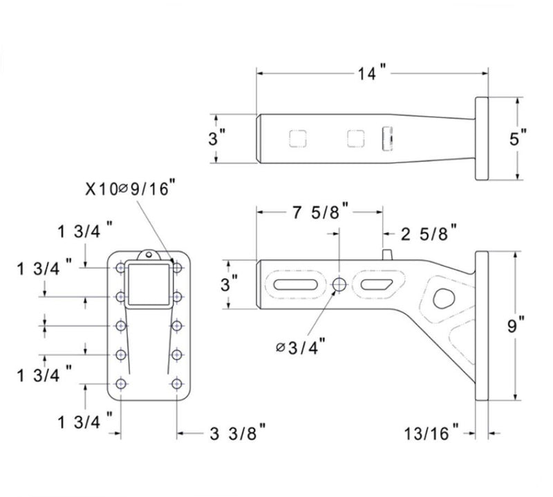 Load image into Gallery viewer, Pintle Hook Mount with Anti-Rattle Screw fits 3 Inch Receiver Hitch - 25,000 lbs. Towing Capacity