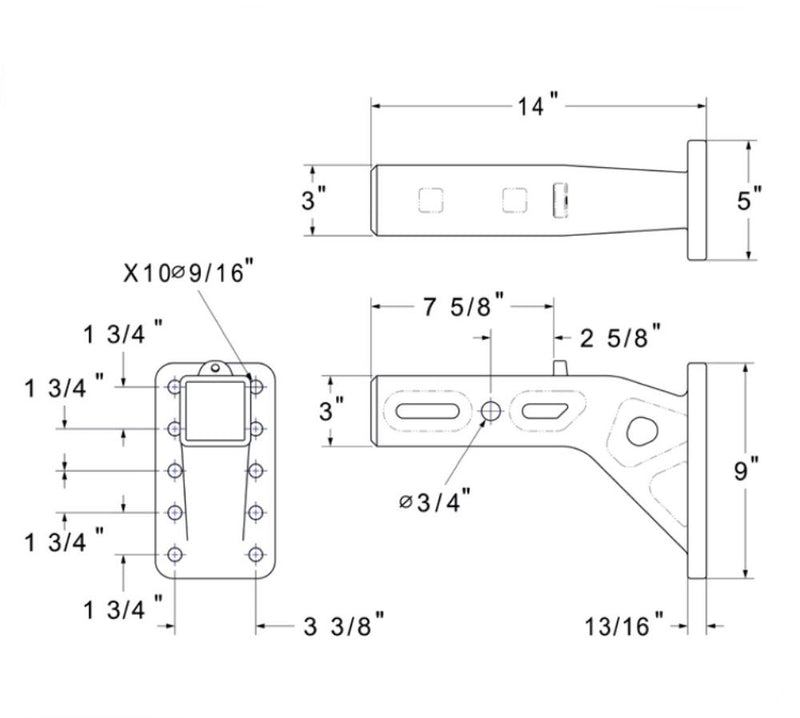 Load image into Gallery viewer, Pintle Hook Mount with Anti-Rattle Screw fits 3 Inch Receiver Hitch - 25,000 lbs. Towing Capacity