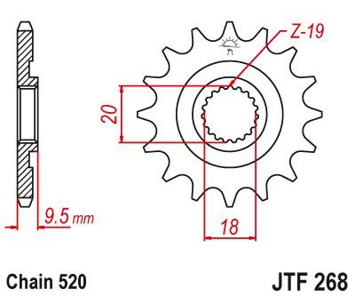 Load image into Gallery viewer, JT Sprockets Front Steel Sprocket 14 Tooth 14T 520 Chain JTF268.14