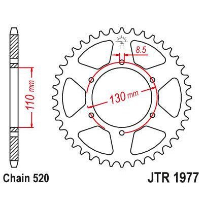 Load image into Gallery viewer, JT Sprockets Rear Steel Sprocket 45 Tooth 45T 520 Chain JTR1977.45