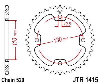 Load image into Gallery viewer, JT Sprockets Rear Steel Sprocket 38 Tooth 38T 520 Chain JTR1415.38