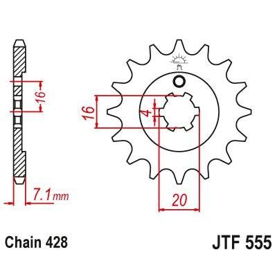 Load image into Gallery viewer, JT Sprockets Front Steel Countershaft Sprocket 13 Tooth 13T 428 Chain For Kawasaki KX100 C1 1998 JTF555.13
