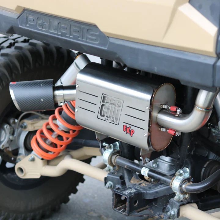 Load image into Gallery viewer, Big Gun Explorer Stainless Steel Slip-On Exhaust With Carbon Fiber End Tip For Polaris RZR S General 1000